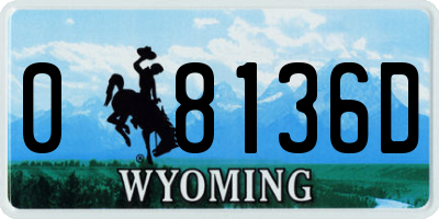 WY license plate 08136D
