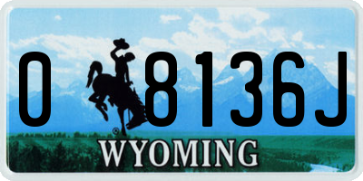 WY license plate 08136J