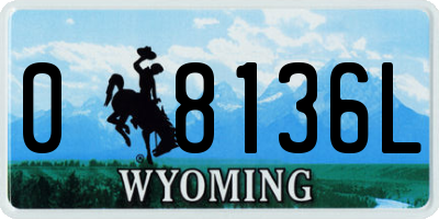 WY license plate 08136L