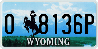 WY license plate 08136P