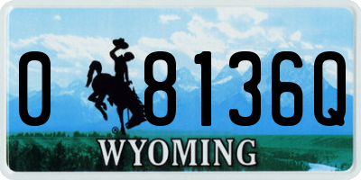 WY license plate 08136Q