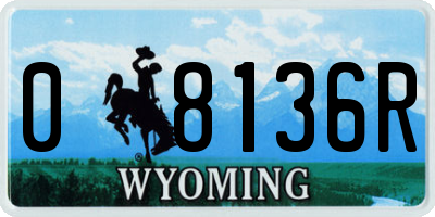 WY license plate 08136R