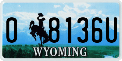 WY license plate 08136U