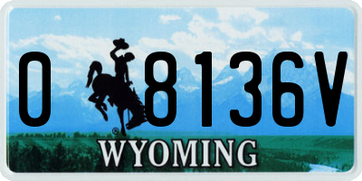 WY license plate 08136V