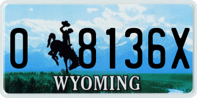 WY license plate 08136X