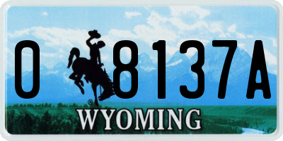 WY license plate 08137A