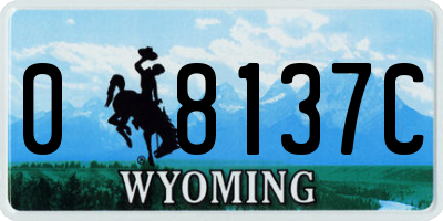 WY license plate 08137C