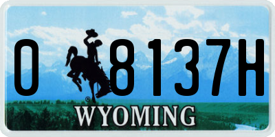 WY license plate 08137H