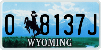 WY license plate 08137J