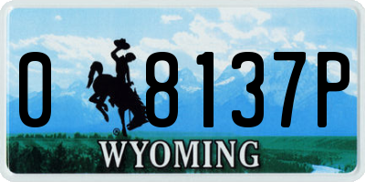 WY license plate 08137P