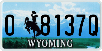WY license plate 08137Q