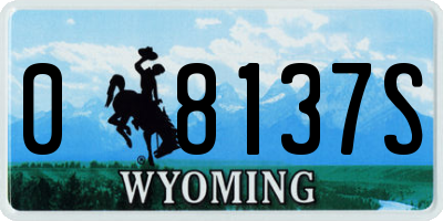 WY license plate 08137S