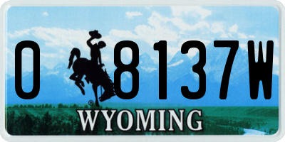 WY license plate 08137W