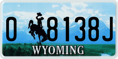WY license plate 08138J