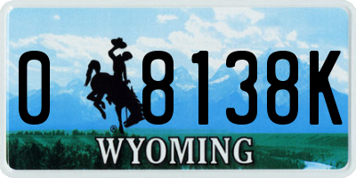 WY license plate 08138K