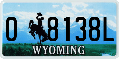 WY license plate 08138L