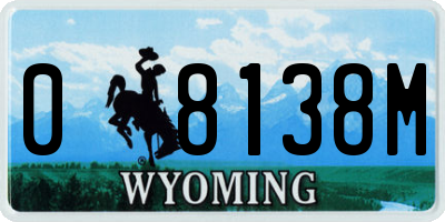 WY license plate 08138M