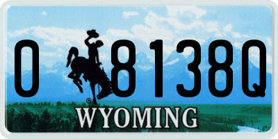 WY license plate 08138Q