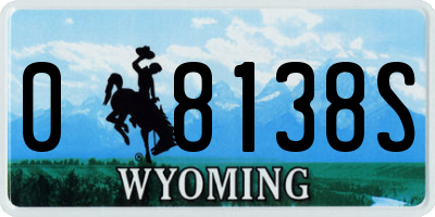 WY license plate 08138S