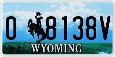 WY license plate 08138V