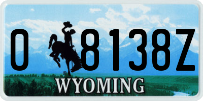 WY license plate 08138Z