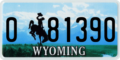 WY license plate 081390