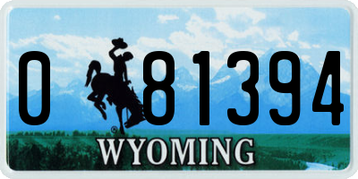 WY license plate 081394