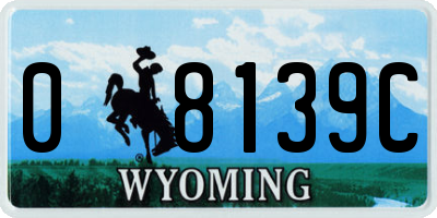 WY license plate 08139C