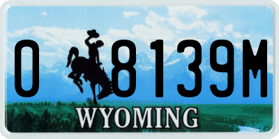 WY license plate 08139M
