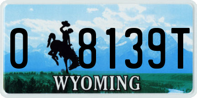 WY license plate 08139T