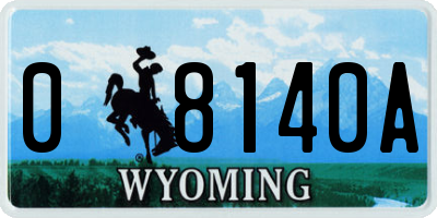 WY license plate 08140A