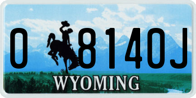 WY license plate 08140J
