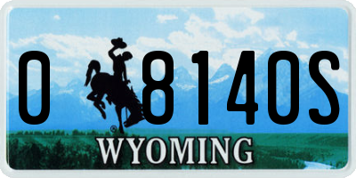 WY license plate 08140S
