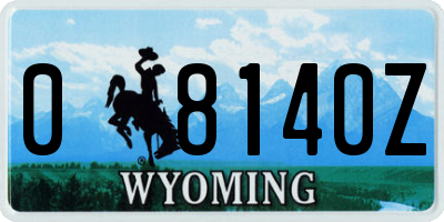 WY license plate 08140Z