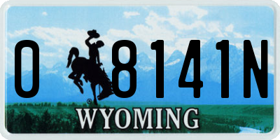 WY license plate 08141N