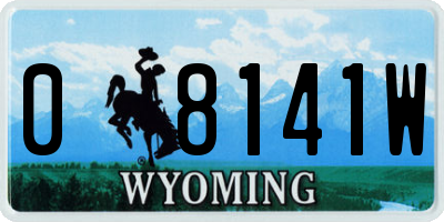 WY license plate 08141W