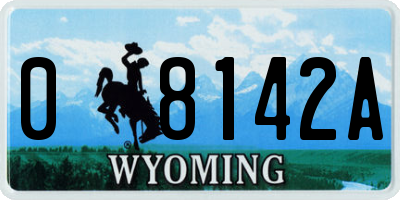 WY license plate 08142A