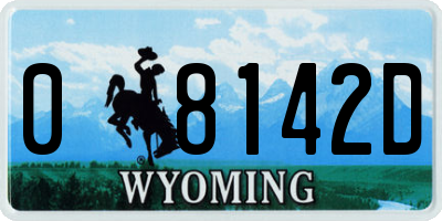 WY license plate 08142D
