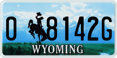 WY license plate 08142G