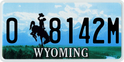 WY license plate 08142M