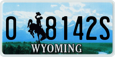 WY license plate 08142S