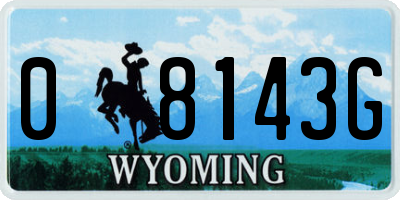 WY license plate 08143G