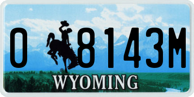 WY license plate 08143M