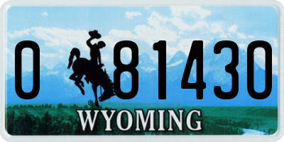 WY license plate 08143O