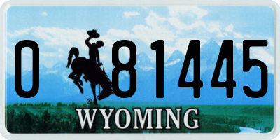 WY license plate 081445