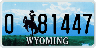WY license plate 081447