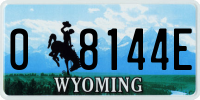 WY license plate 08144E