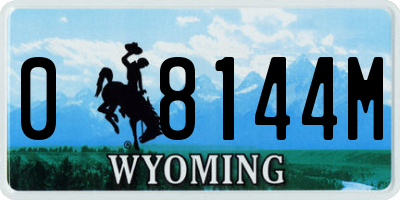 WY license plate 08144M