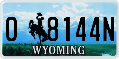 WY license plate 08144N