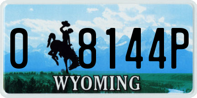 WY license plate 08144P